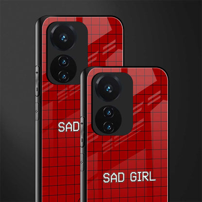 sad girl back phone cover | glass case for vivo t1 44w 4g