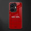sad girl back phone cover | glass case for vivo t1 44w 4g