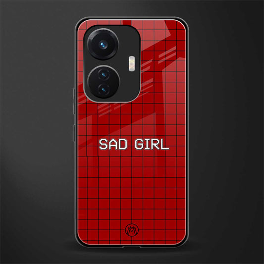 sad girl back phone cover | glass case for vivo t1 44w 4g