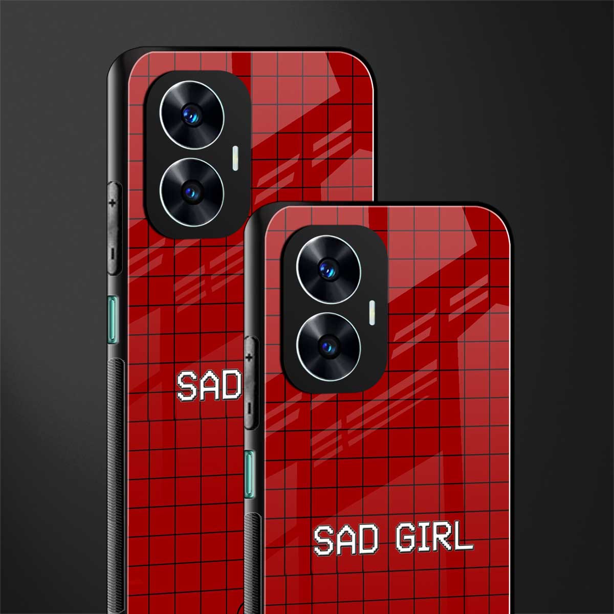 sad girl back phone cover | glass case for realme c55