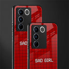 sad girl back phone cover | glass case for vivo v27 pro 5g