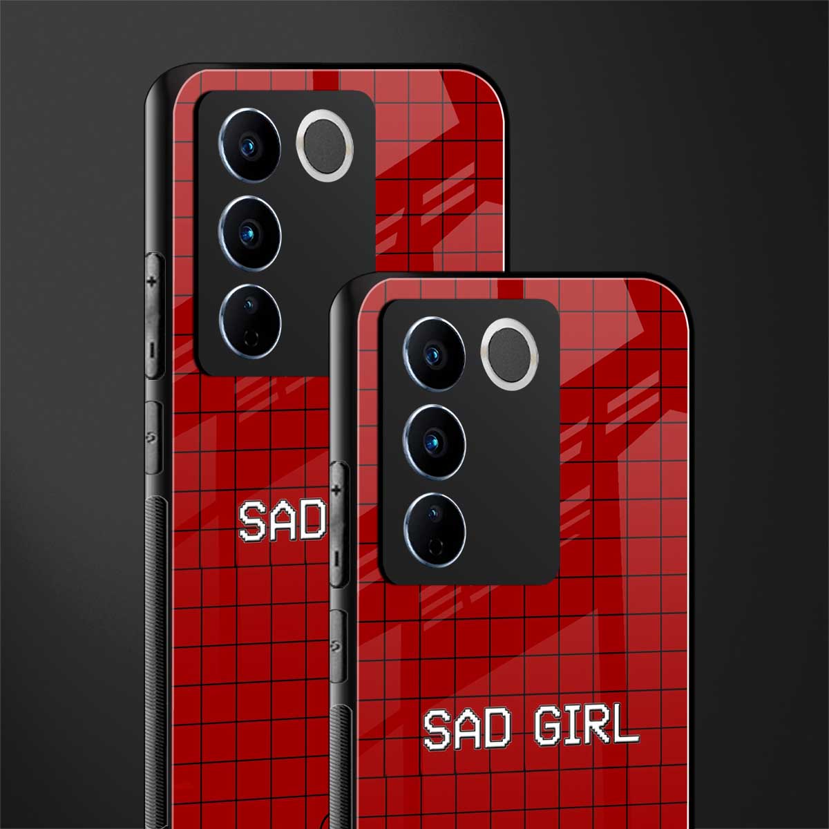 sad girl back phone cover | glass case for vivo v27 pro 5g