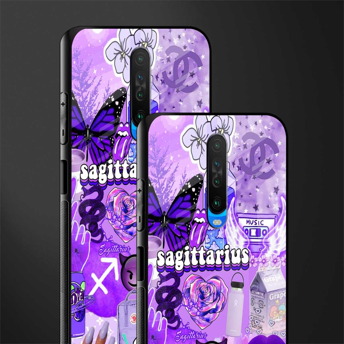 sagittarius aesthetic collage glass case for poco x2 image-2