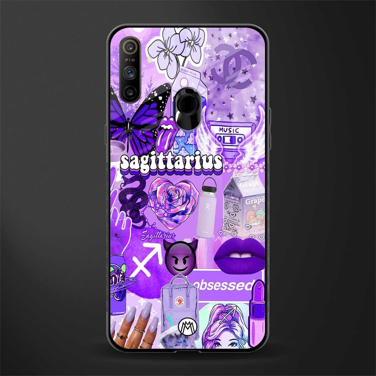 sagittarius aesthetic collage glass case for realme narzo 10a image
