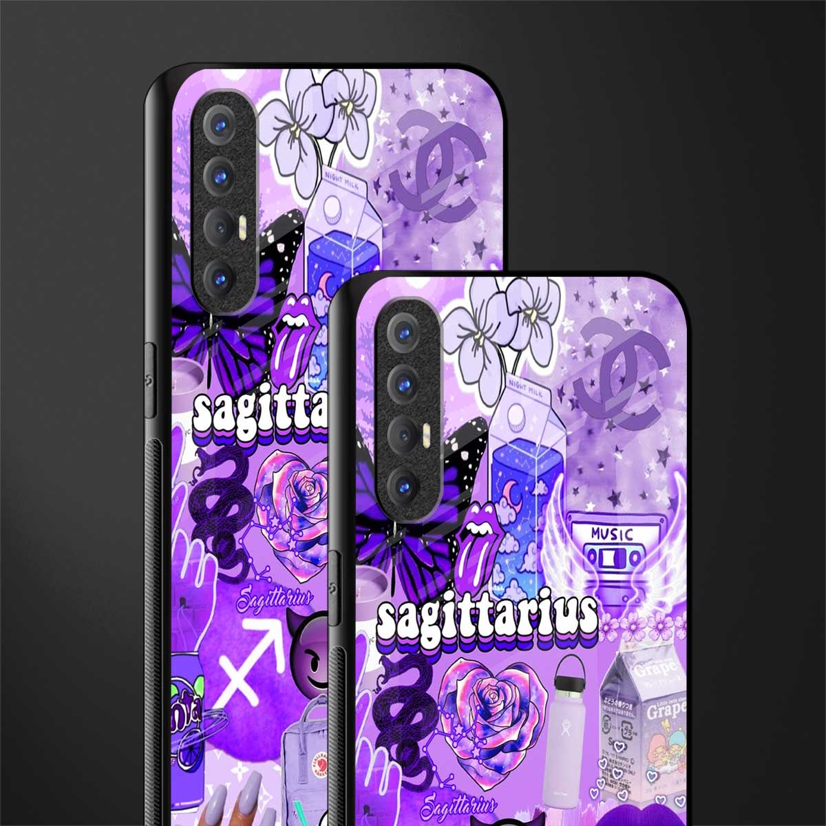 sagittarius aesthetic collage glass case for oppo reno 3 pro image-2