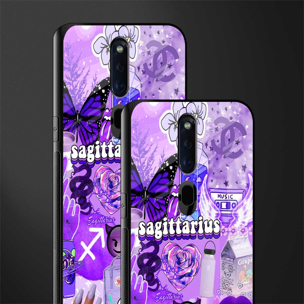 sagittarius aesthetic collage glass case for oppo f11 pro image-2