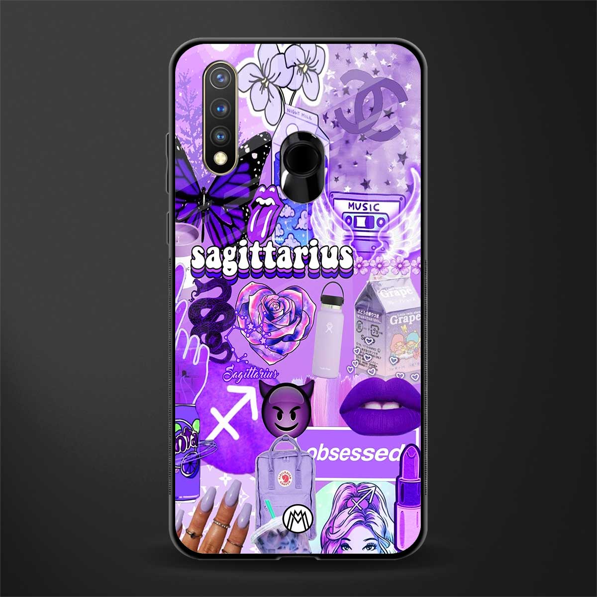 sagittarius aesthetic collage glass case for vivo y19 image