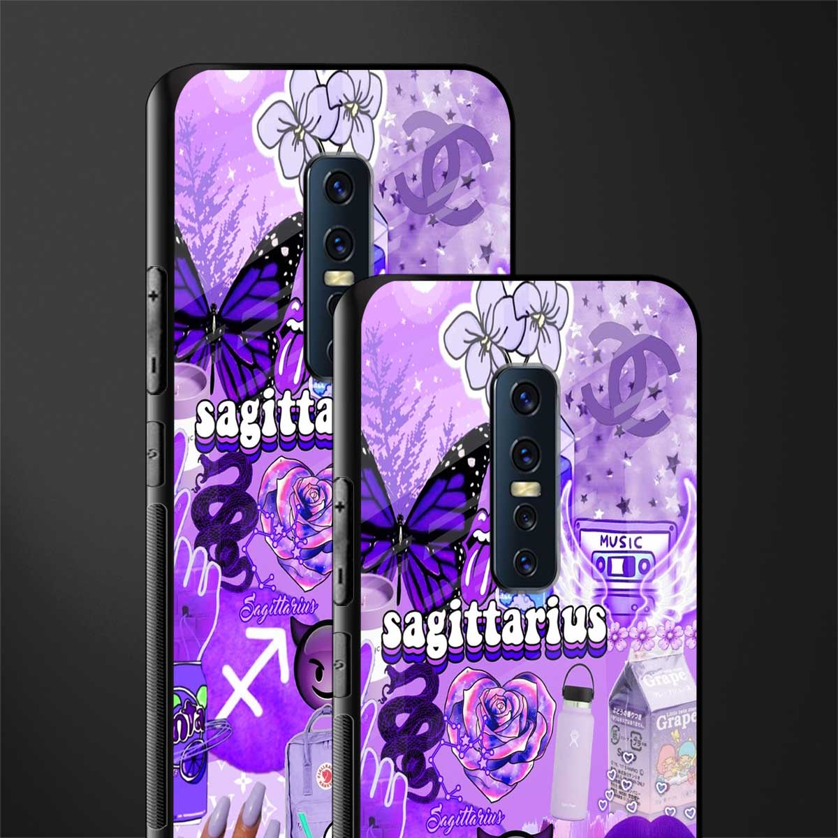 sagittarius aesthetic collage glass case for vivo v17 pro image-2