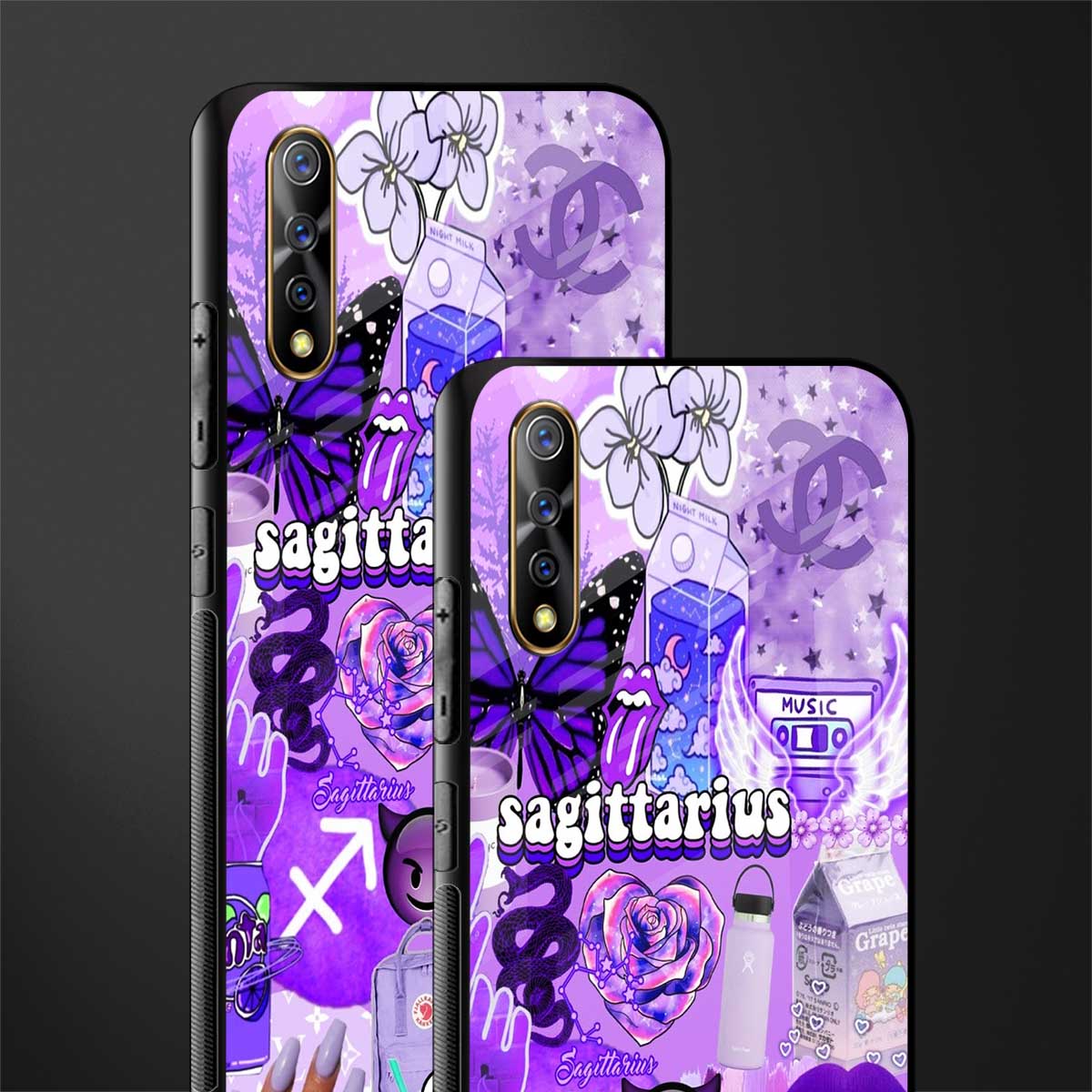 sagittarius aesthetic collage glass case for vivo z1x image-2