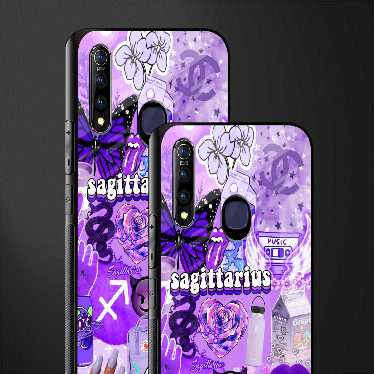 sagittarius aesthetic collage glass case for vivo z1 pro image-2