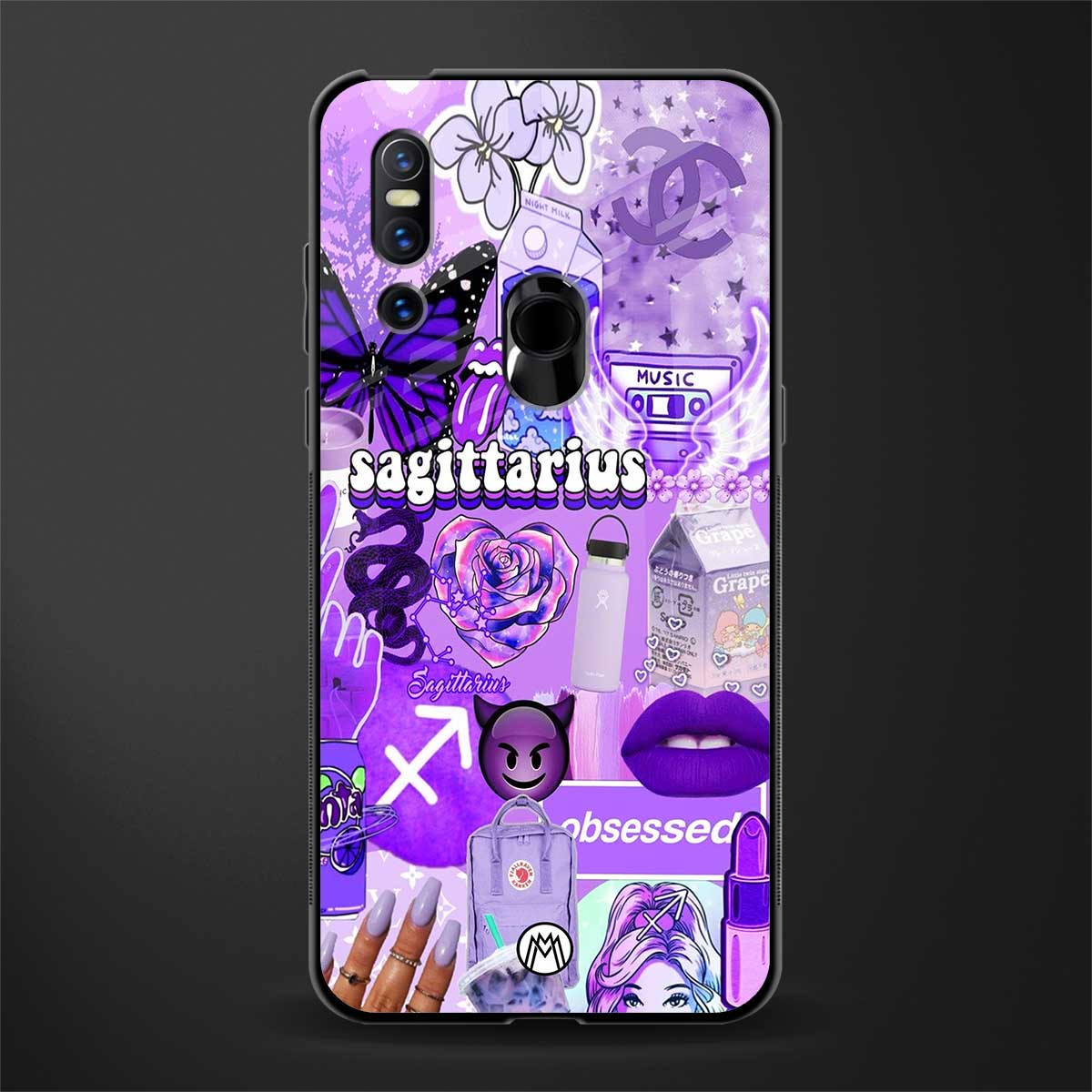 sagittarius aesthetic collage glass case for vivo v15 image