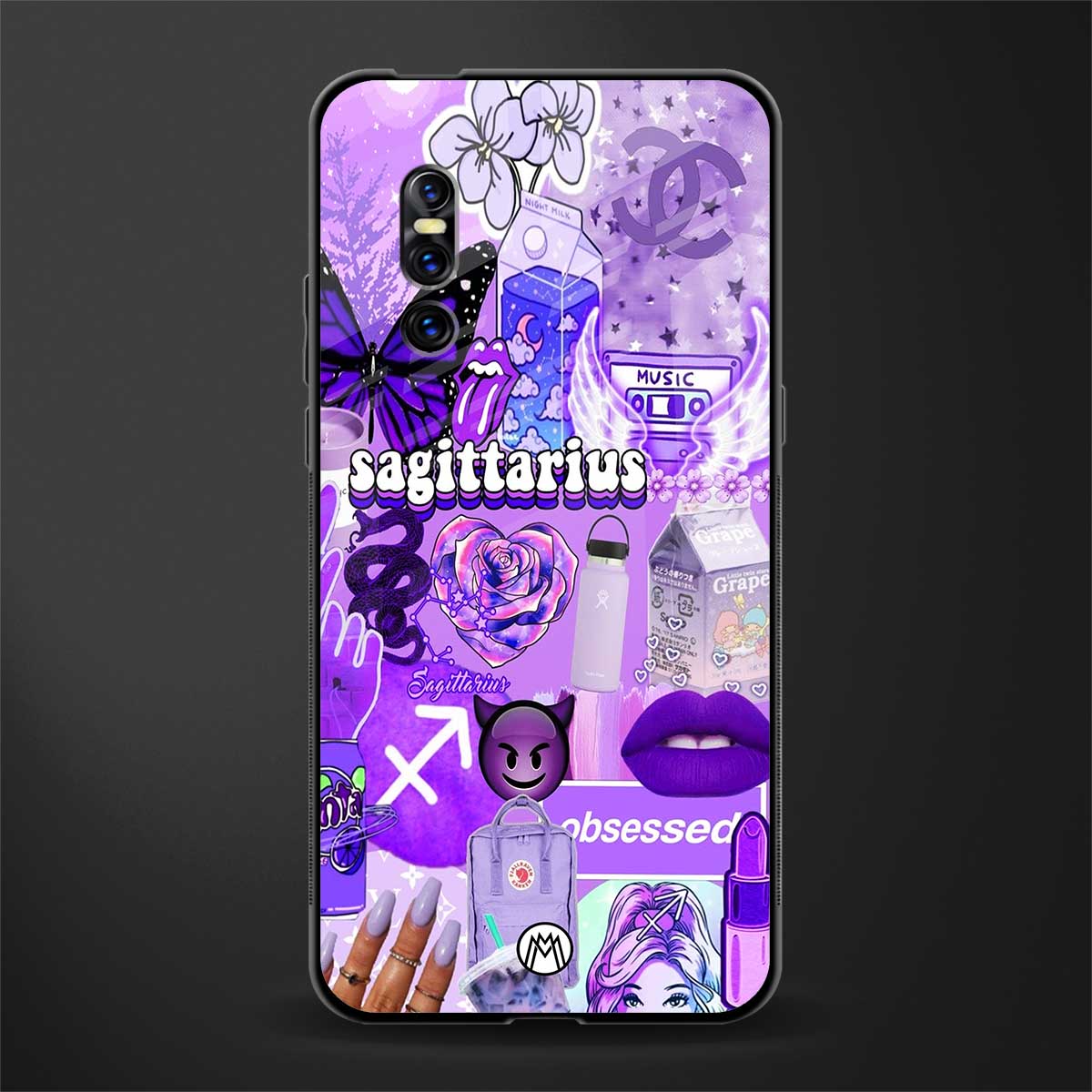 sagittarius aesthetic collage glass case for vivo v15 pro image