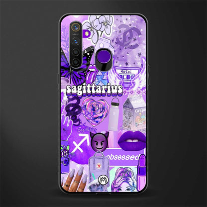 sagittarius aesthetic collage glass case for realme 5s image