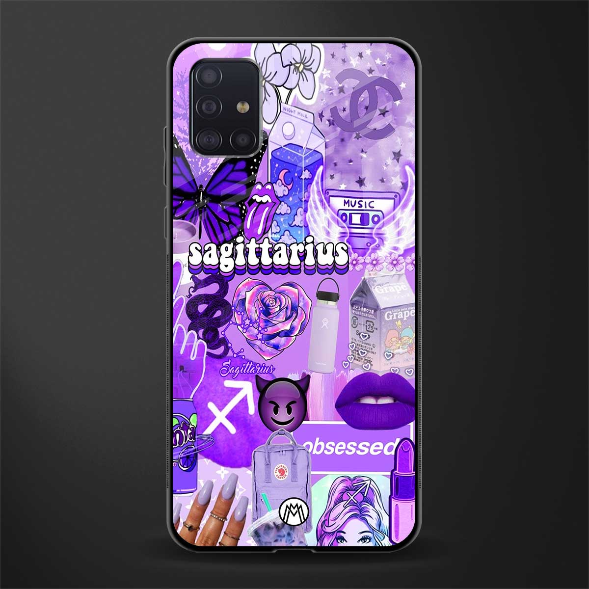 sagittarius aesthetic collage glass case for samsung galaxy a71 image