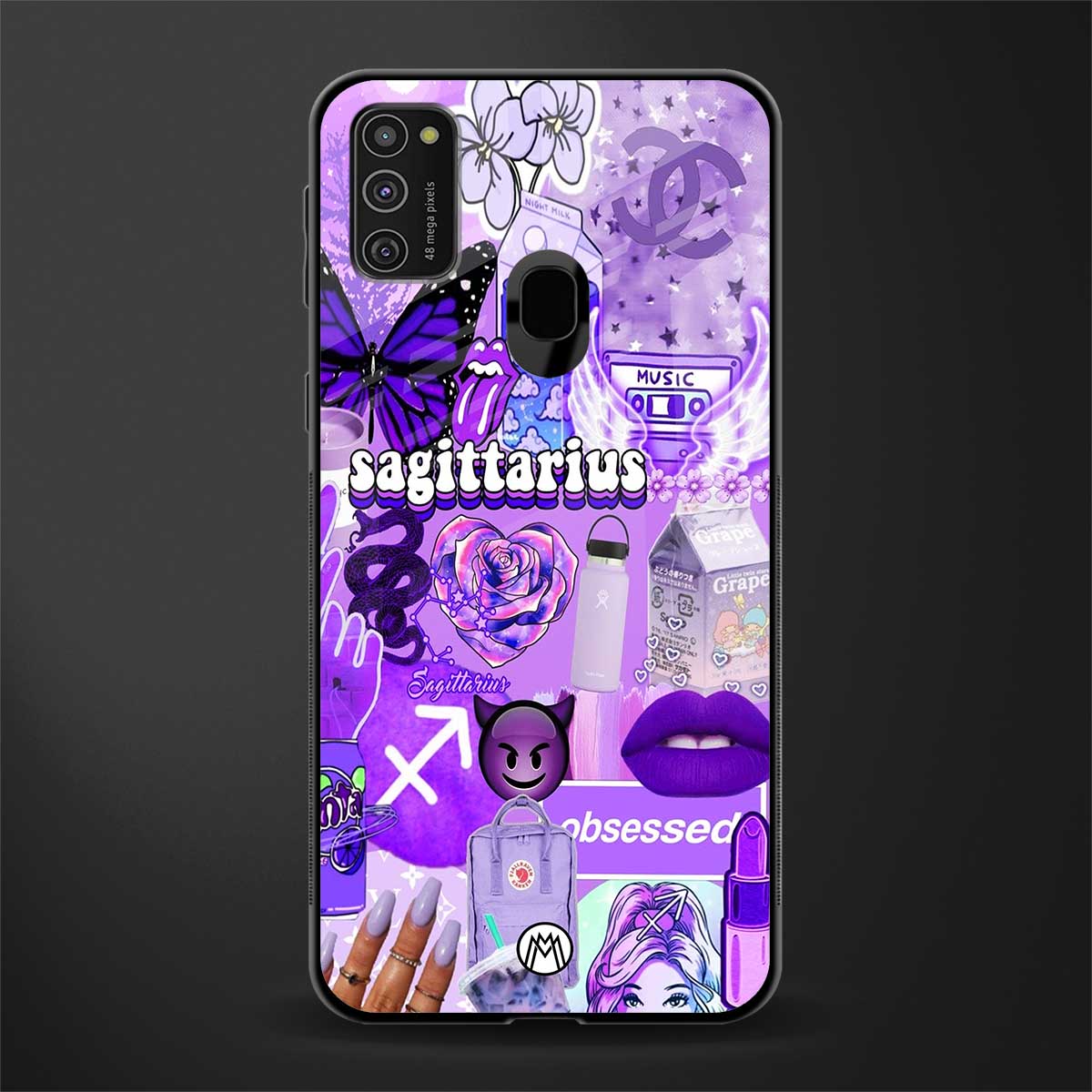 sagittarius aesthetic collage glass case for samsung galaxy m30s image