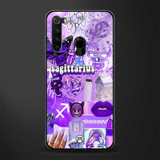 sagittarius aesthetic collage glass case for redmi note 8 image