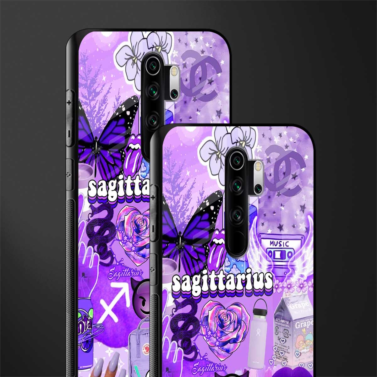sagittarius aesthetic collage glass case for redmi note 8 pro image-2