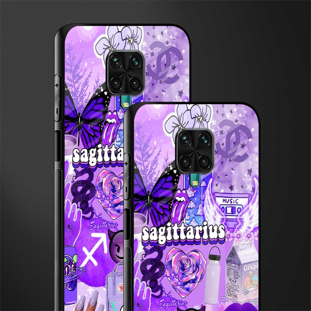 sagittarius aesthetic collage glass case for redmi note 9 pro image-2