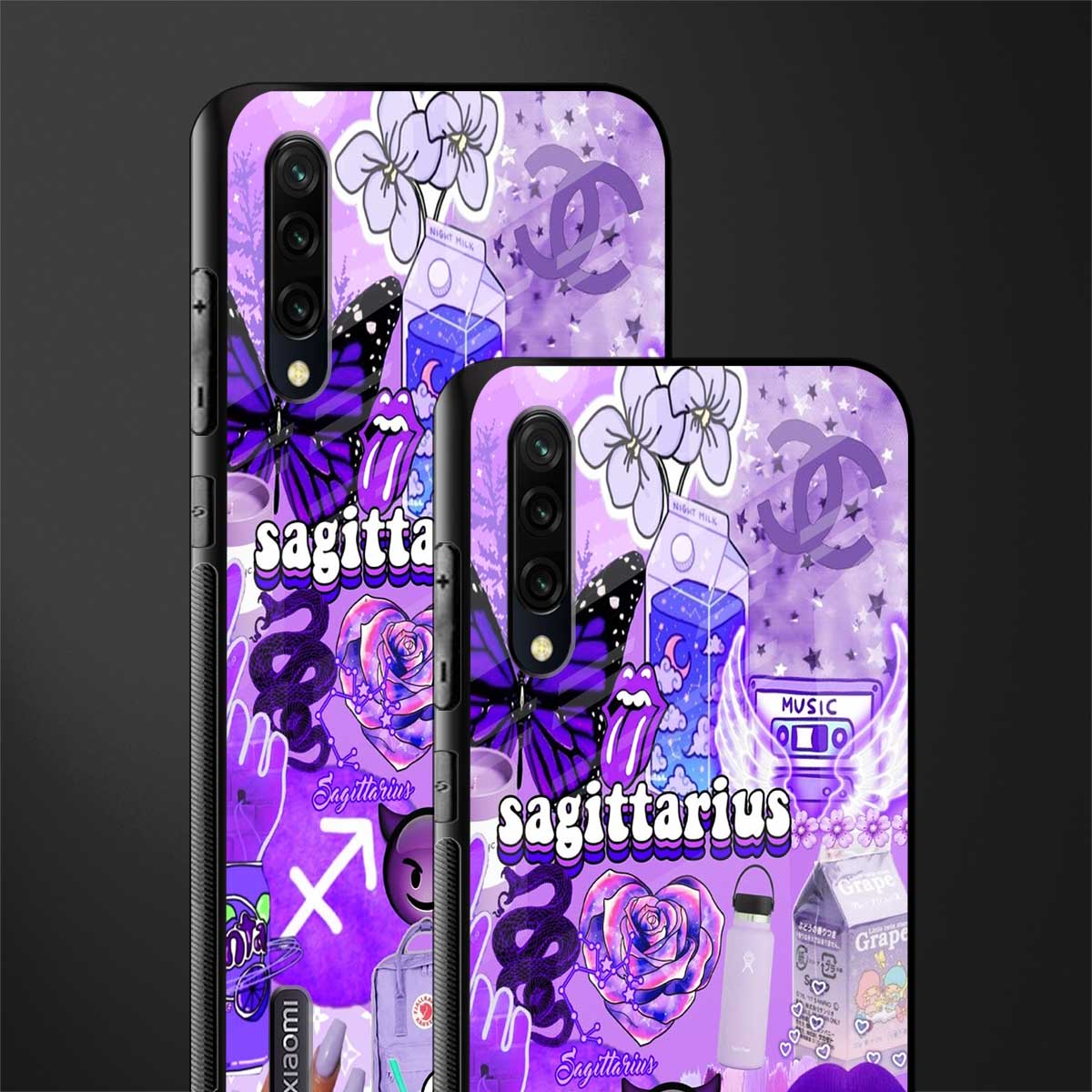 sagittarius aesthetic collage glass case for mi a3 redmi a3 image-2