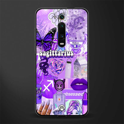 sagittarius aesthetic collage glass case for redmi k20 image