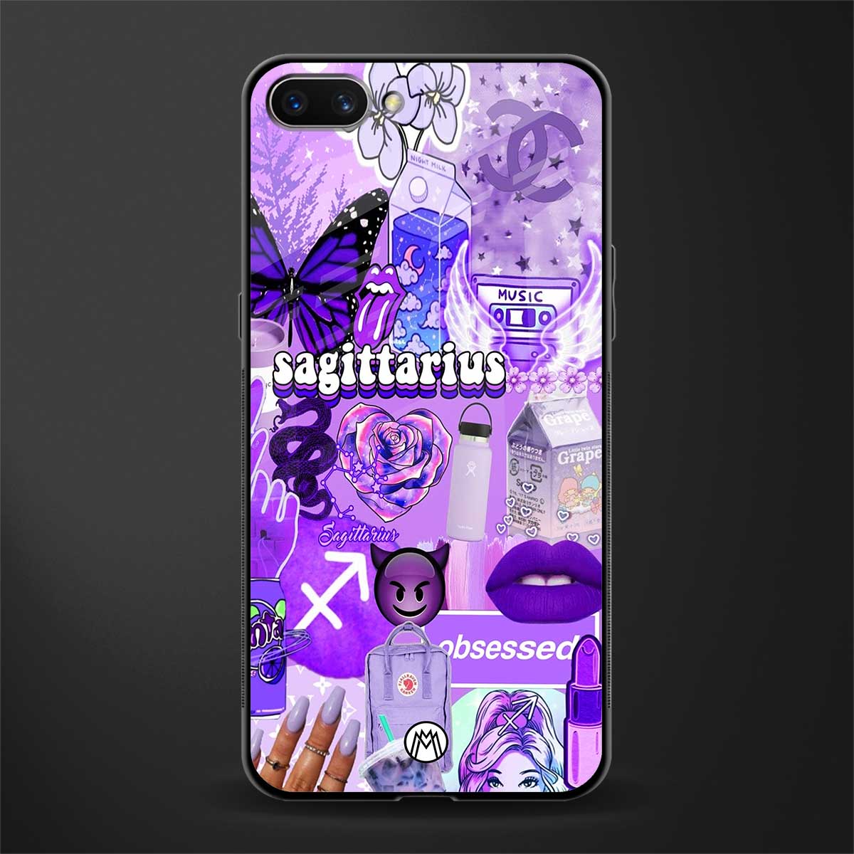 sagittarius aesthetic collage glass case for realme c1 image