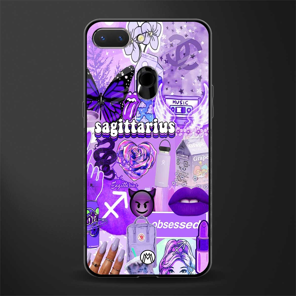 sagittarius aesthetic collage glass case for oppo a5 image
