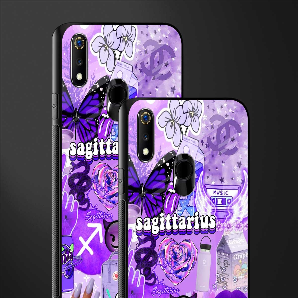 sagittarius aesthetic collage glass case for realme 3 pro image-2