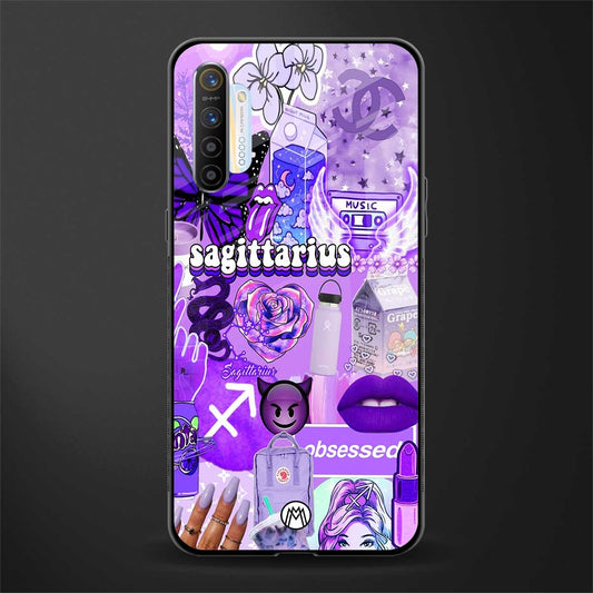 sagittarius aesthetic collage glass case for realme xt image