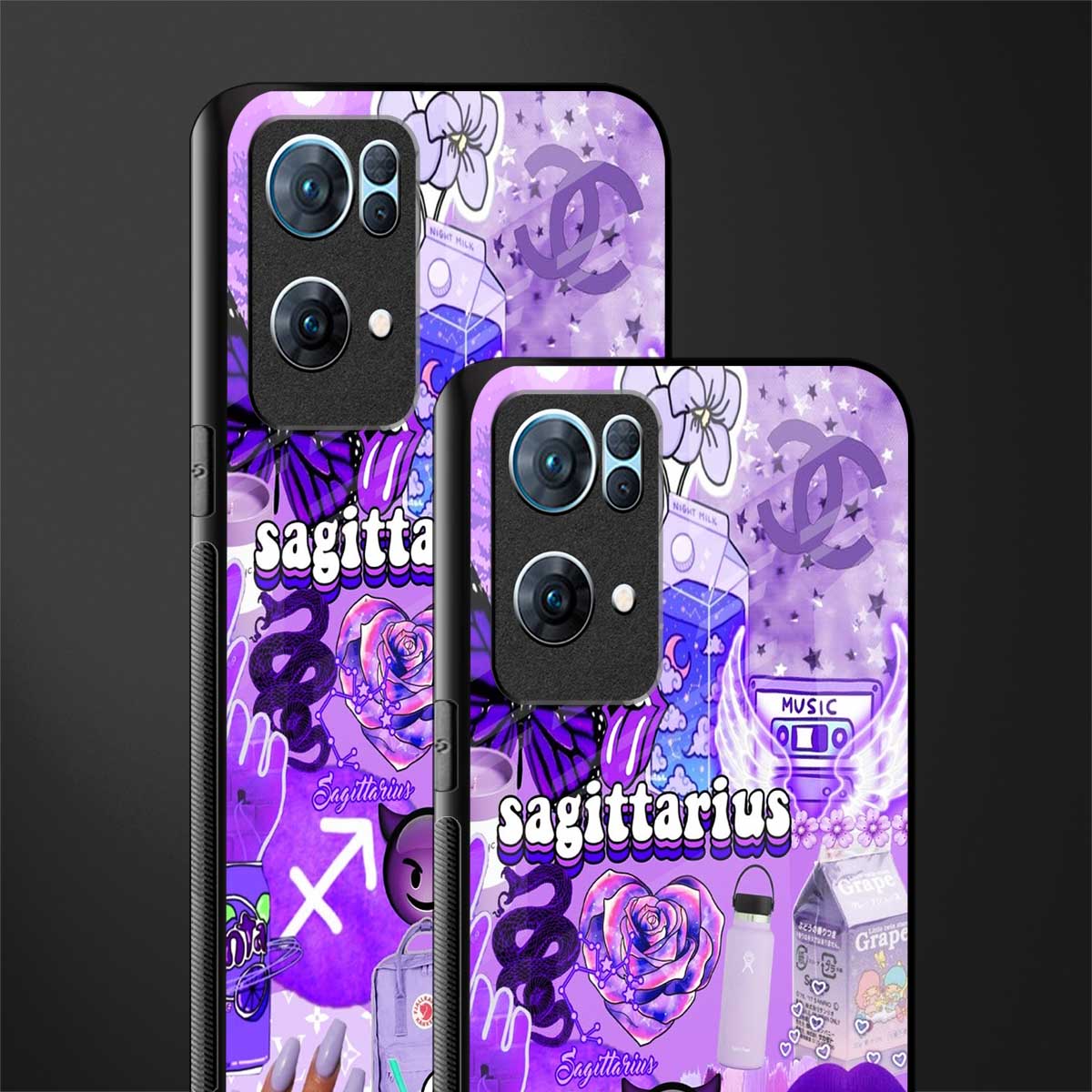 sagittarius aesthetic collage glass case for oppo reno7 pro 5g image-2