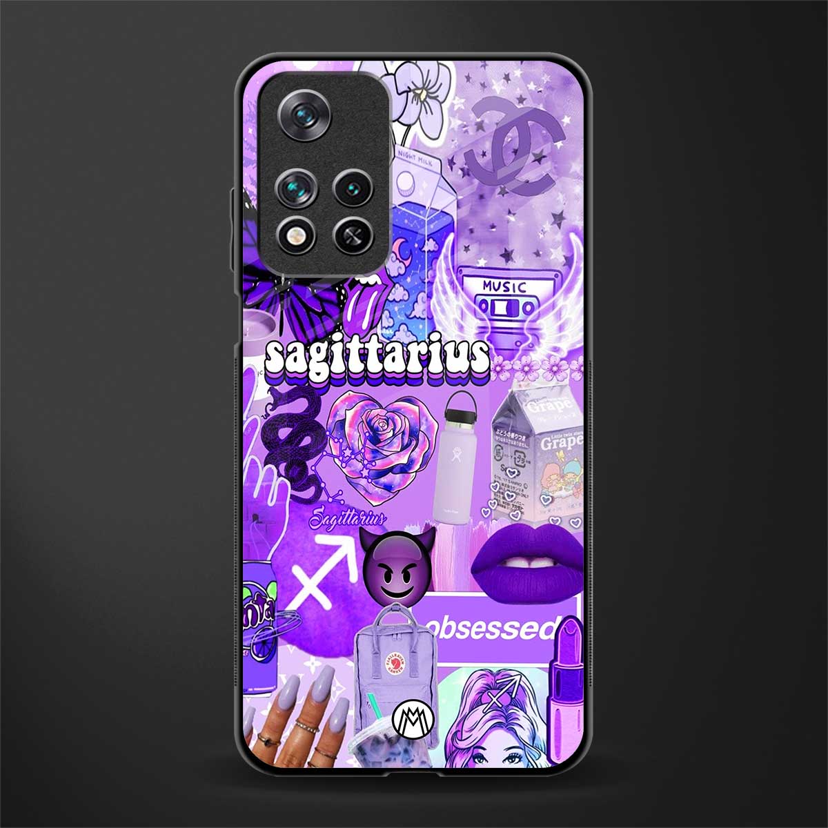 sagittarius aesthetic collage glass case for xiaomi 11i 5g image