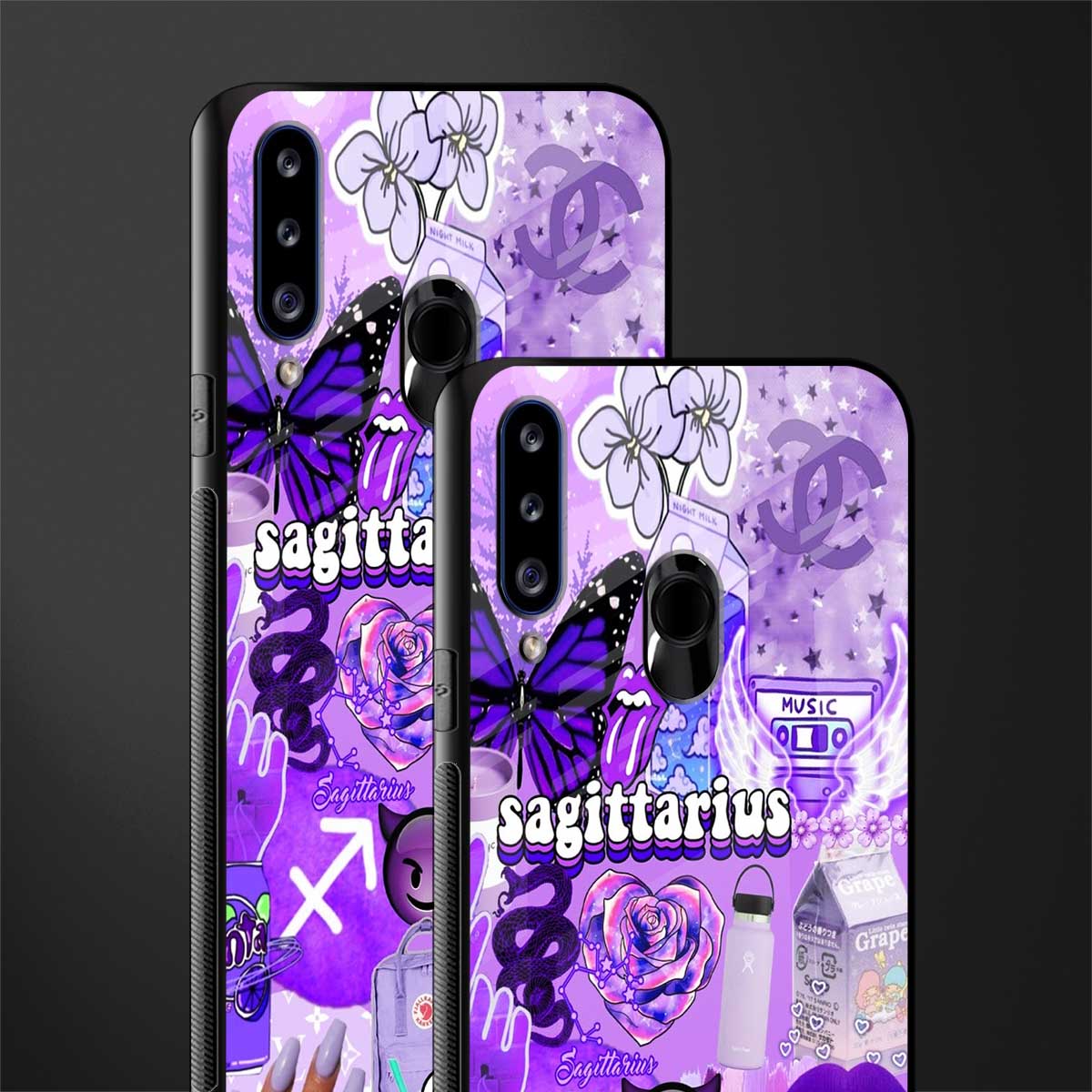 sagittarius aesthetic collage glass case for samsung galaxy a20s image-2