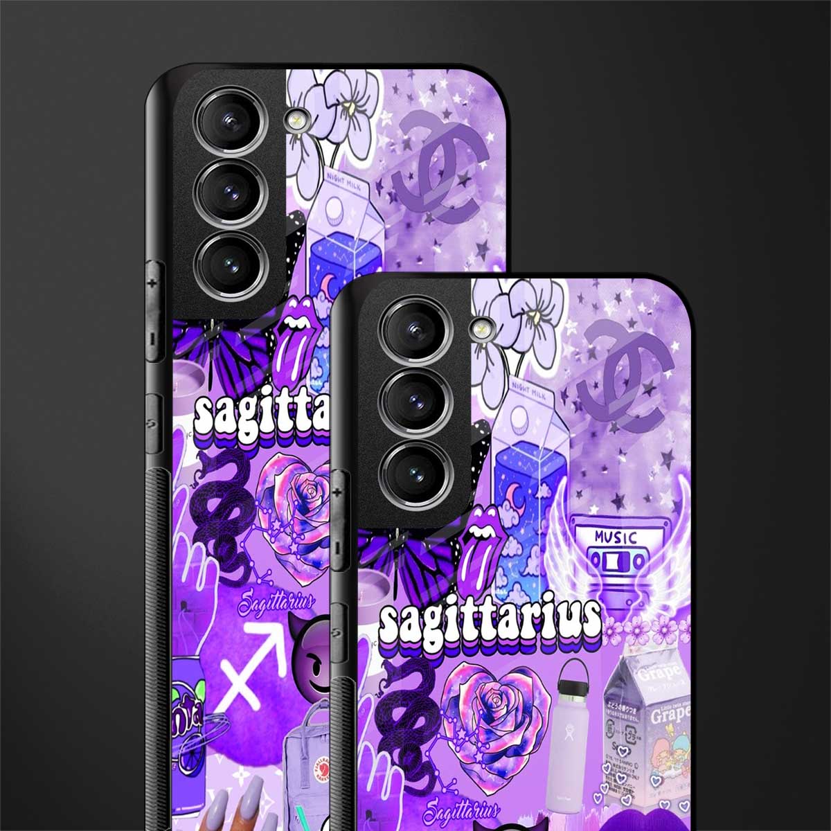 sagittarius aesthetic collage glass case for samsung galaxy s22 5g image-2