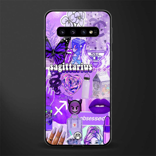 sagittarius aesthetic collage glass case for samsung galaxy s10 image