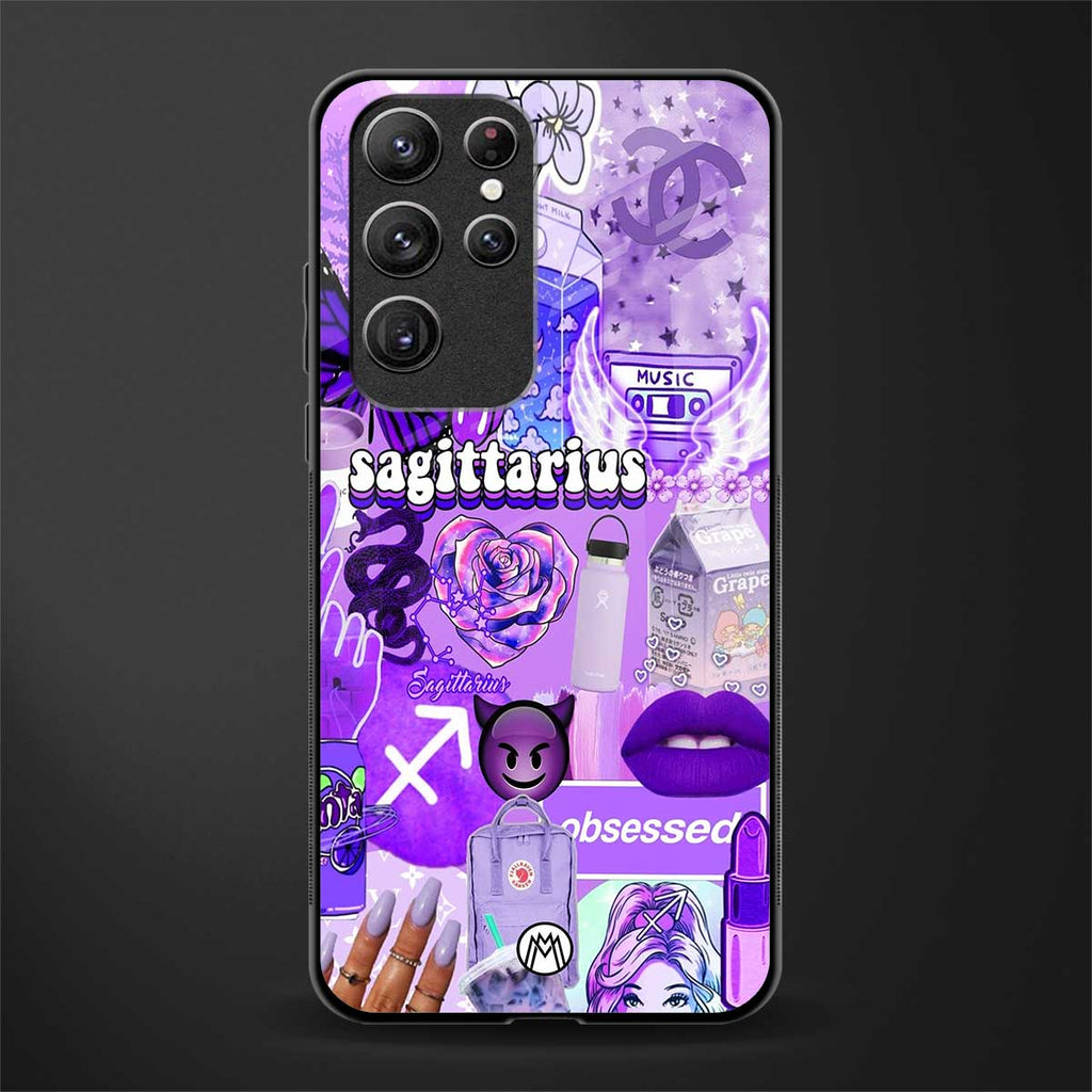 sagittarius aesthetic collage glass case for samsung galaxy s22 ultra 5g image