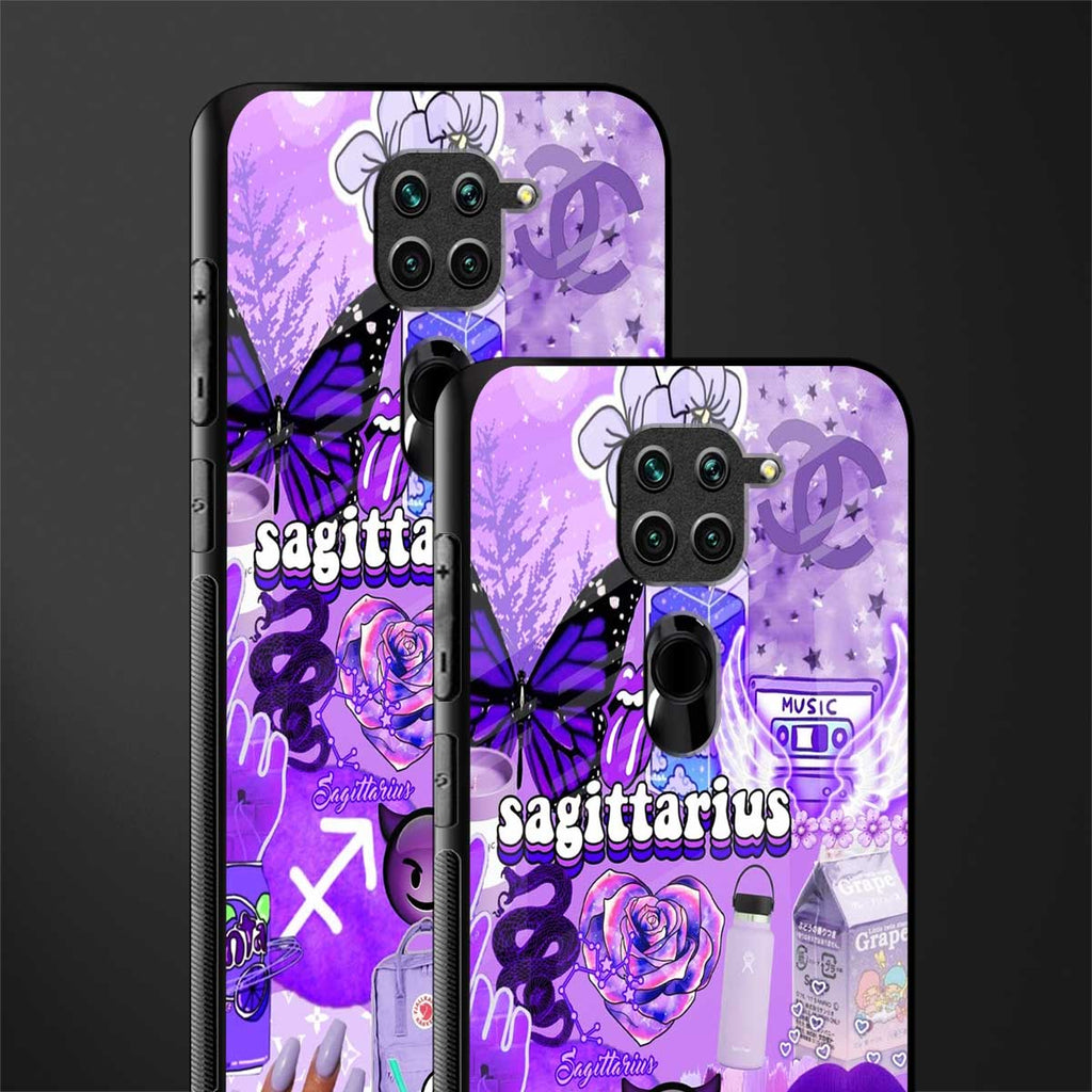 sagittarius aesthetic collage glass case for redmi note 9 image-2