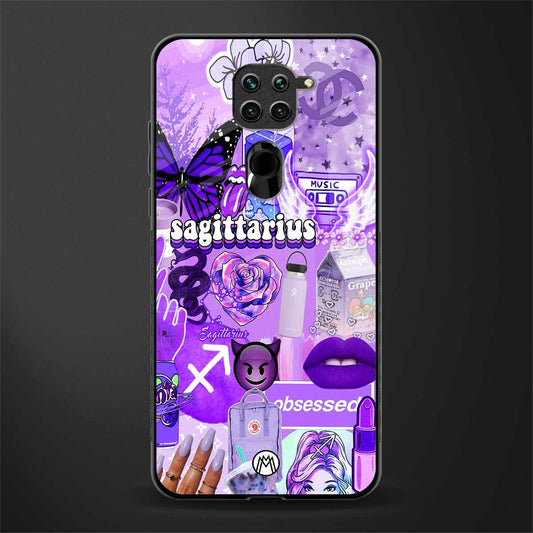 sagittarius aesthetic collage glass case for redmi note 9 image