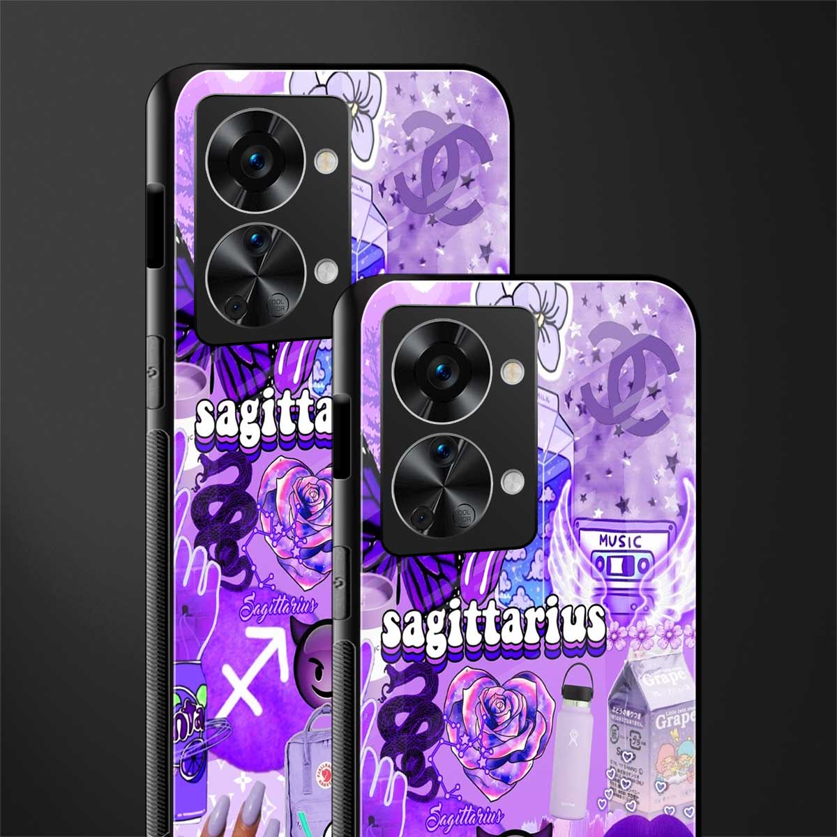 sagittarius aesthetic collage glass case for phone case | glass case for oneplus nord 2t 5g