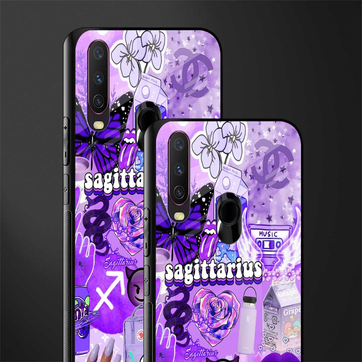 sagittarius aesthetic collage glass case for vivo y17 image-2