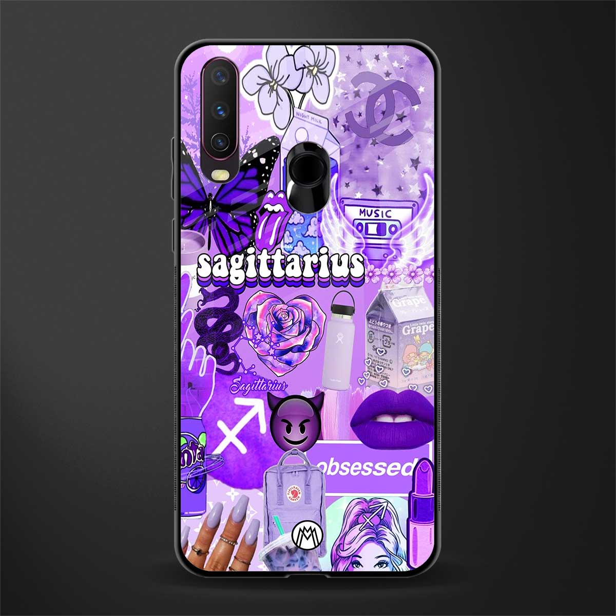 sagittarius aesthetic collage glass case for vivo y12 image