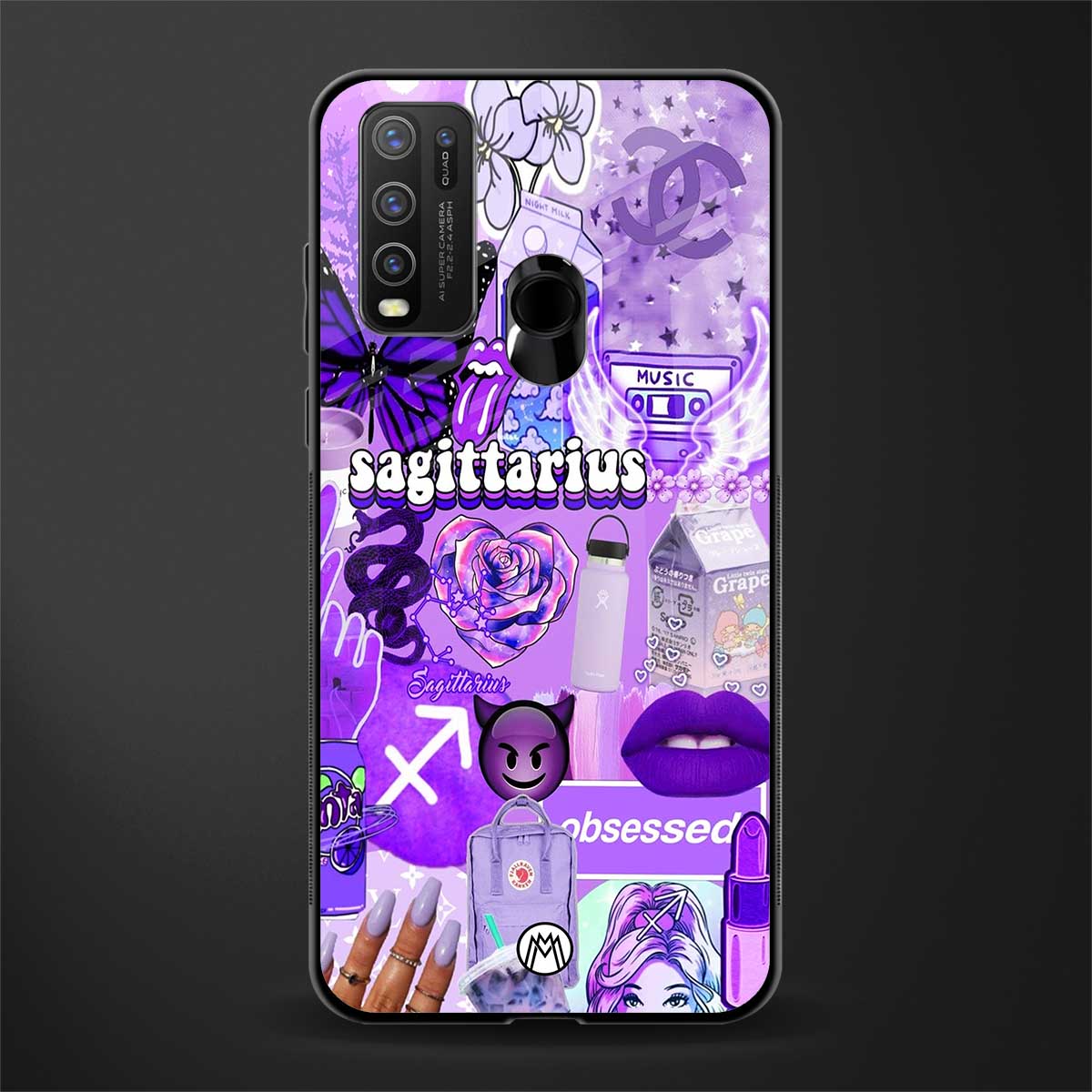 sagittarius aesthetic collage glass case for vivo y50 image