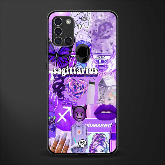 sagittarius aesthetic collage glass case for samsung galaxy a21s image
