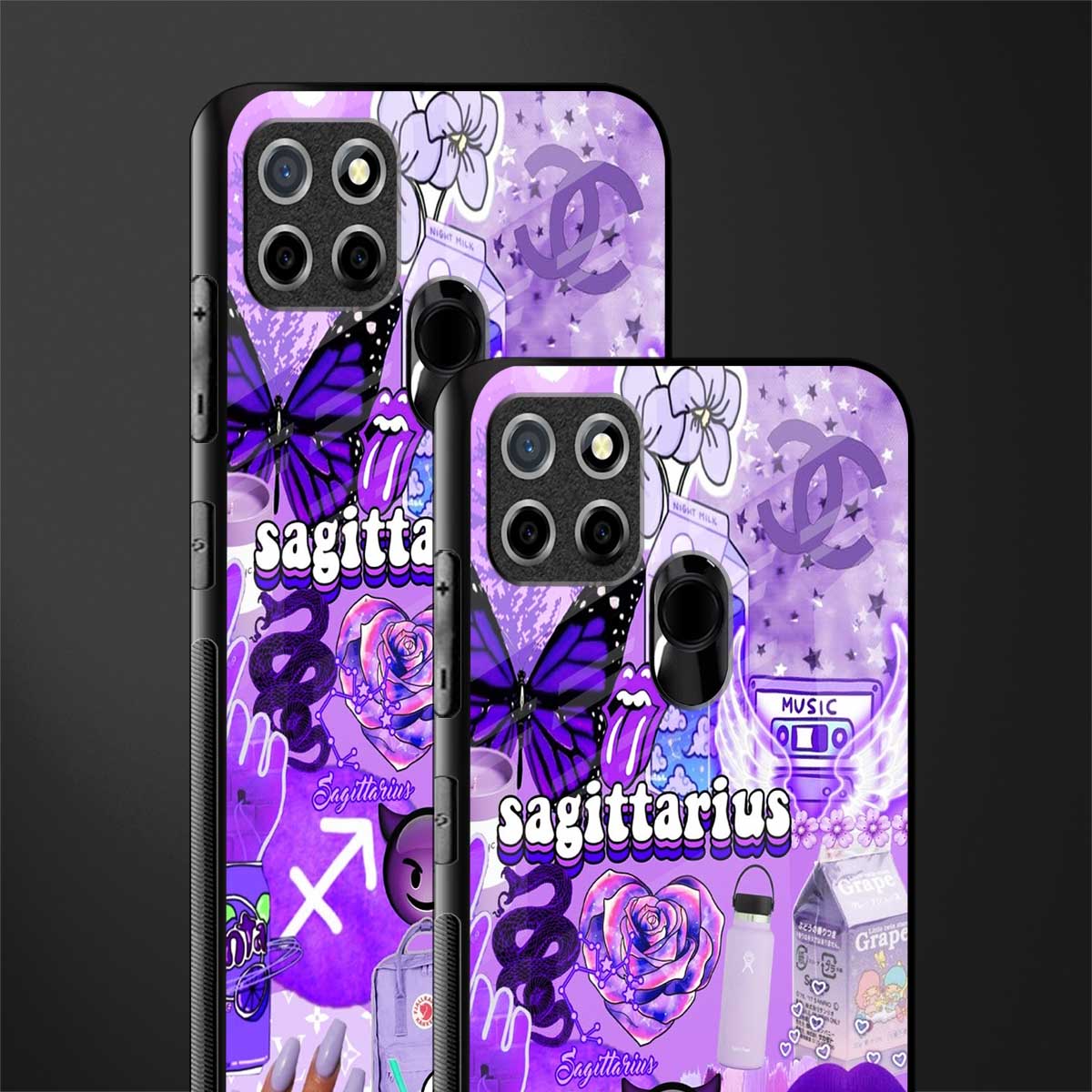 sagittarius aesthetic collage glass case for realme narzo 30a image-2