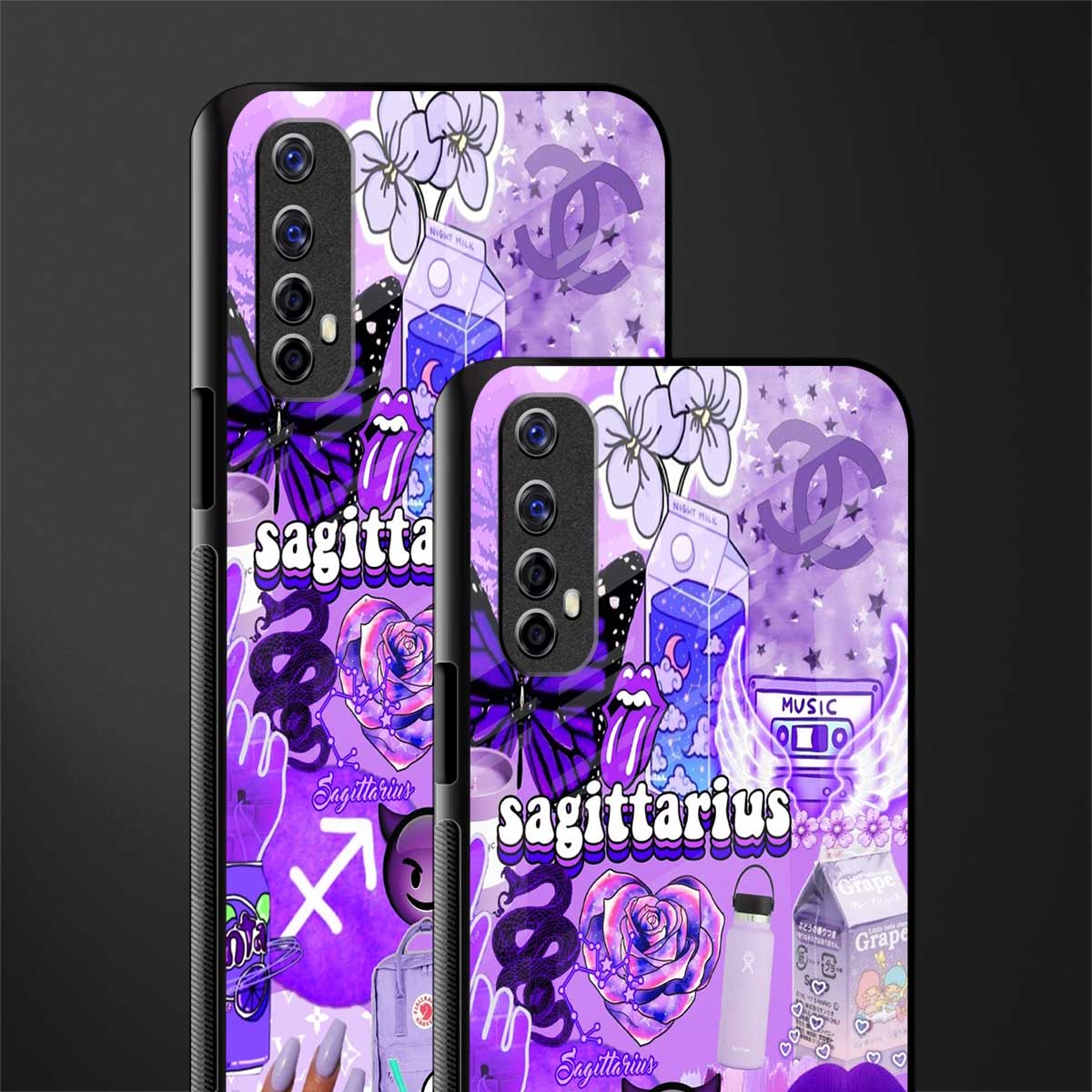 sagittarius aesthetic collage glass case for realme 7 image-2