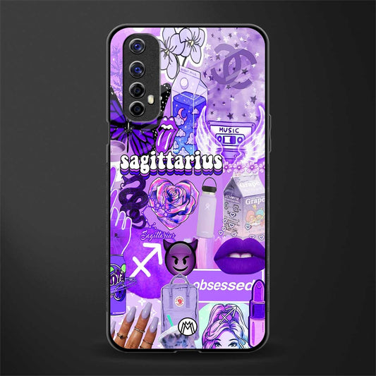 sagittarius aesthetic collage glass case for realme 7 image