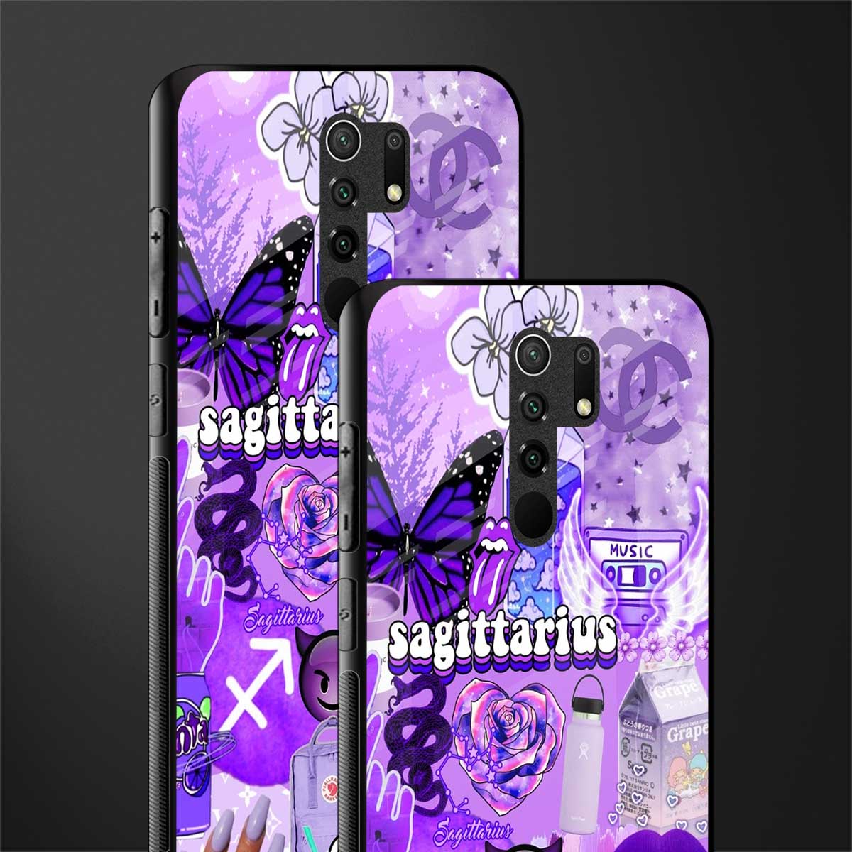 sagittarius aesthetic collage glass case for poco m2 image-2