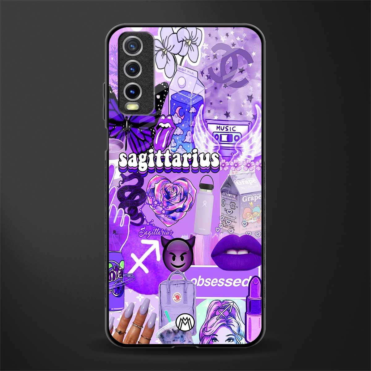 sagittarius aesthetic collage glass case for vivo y20i vivo y20t image