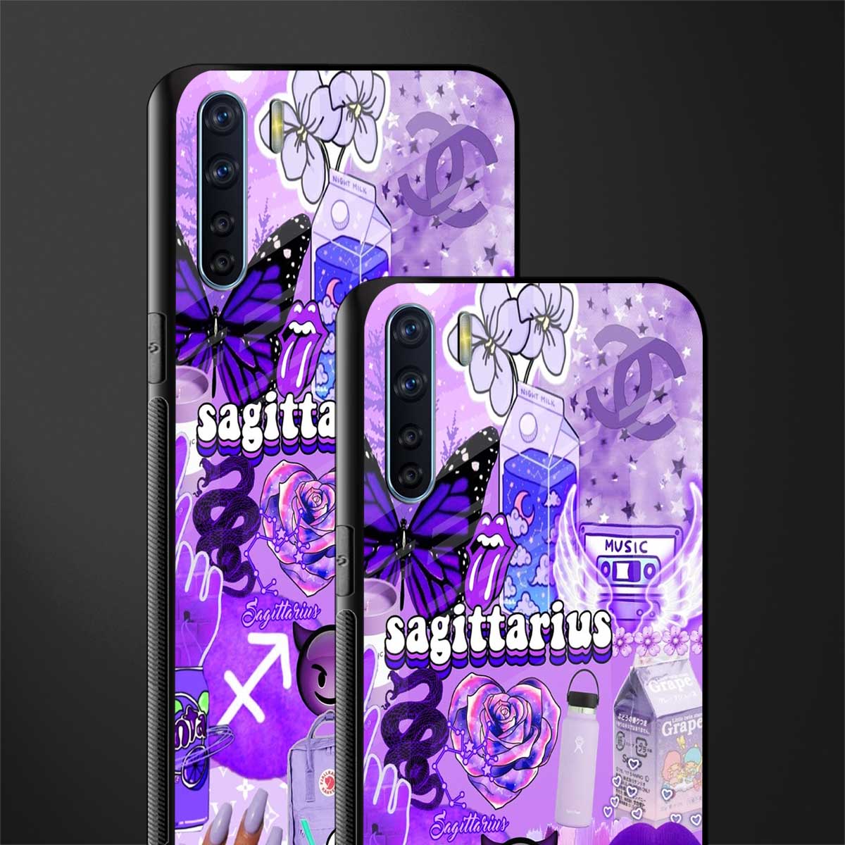 sagittarius aesthetic collage glass case for oppo f15 image-2