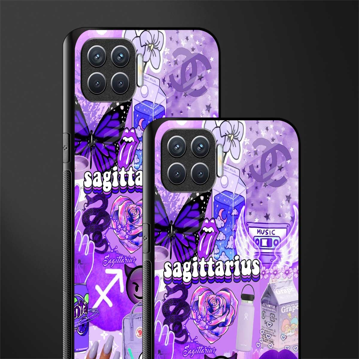sagittarius aesthetic collage glass case for oppo f17 image-2