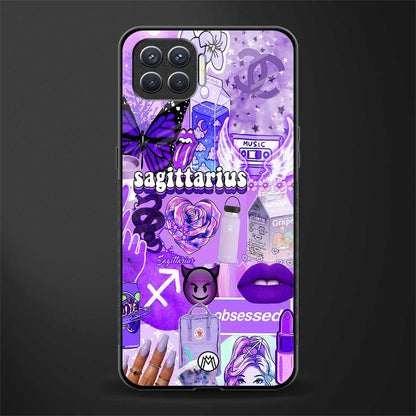 sagittarius aesthetic collage glass case for oppo f17 image