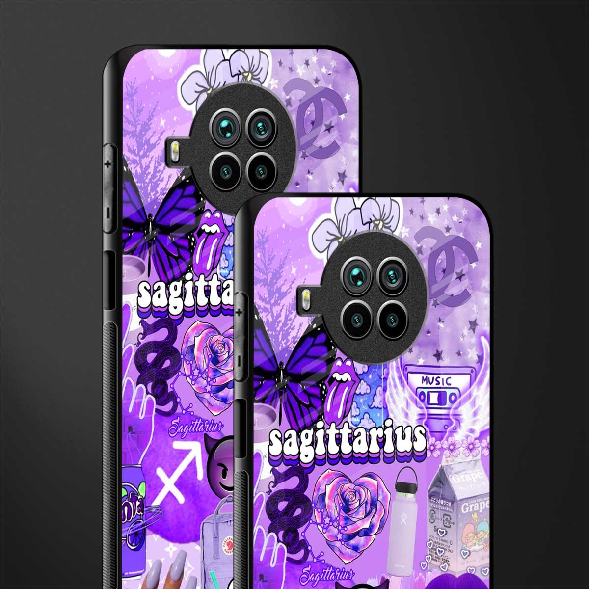 sagittarius aesthetic collage glass case for mi 10i image-2